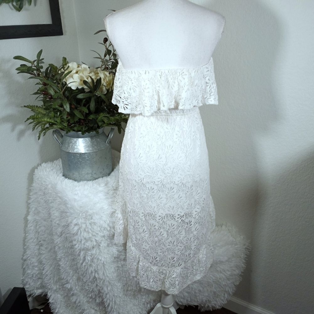WINDSOR STRAPLESS WHITE LACE DRESS SZ.M EUC - Picture 5 of 6